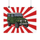 FJ40 Land Cruiser Rising Sun Wall Poster Art Print - Reefmonkey Artist Chris Marshall