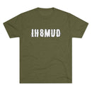 IH8MUD White Logo Distressed Tri Blend Unisex Tee - Reefmonkey