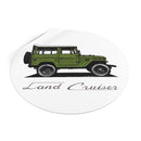 FJ40 Olive Green Round Vinyl Sticker - Reefmonkey Artist Jesse Clark