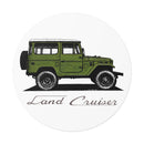 FJ40 Olive Green Round Vinyl Sticker - Reefmonkey Artist Jesse Clark