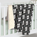 IH8Mud Black White Sherpa Fleece Camping Bedroom Blanket