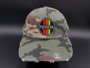 3 Stripe Toyota Embroidered Unstructured Distressed Twill Hat - Reefmonkey
