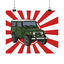 FJ40 Land Cruiser Rising Sun Wall Poster Art Print - Reefmonkey Artist Chris Marshall