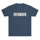 IH8MUD White Logo Distressed Tri Blend Unisex Tee - Reefmonkey