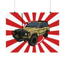 60 Series Land Cruiser Rising Sun Wall Poster Art Print - Reefmonkey Artist Chris Marshall