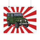 FJ40 Land Cruiser Rising Sun Wall Poster Art Print - Reefmonkey Artist Chris Marshall
