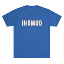 IH8MUD White Logo Distressed Tri Blend Unisex Tee - Reefmonkey