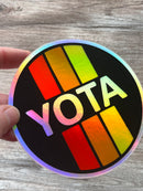 Toyota 3 Stripe Logo Decal Bumper Sticker Regular Holographic