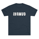 IH8MUD White Logo Distressed Tri Blend Unisex Tee - Reefmonkey