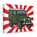 FJ40 Land Cruiser Rising Sun Wall Art Canvas Print - Reefmonkey Artist Chris Marshall