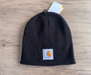 TEQ 3 Stripe Carhartt Knit Beanie Premium No Cuff Embroidered Winter Hat