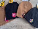 TEQ 3 Stripe Carhartt Knit Beanie Premium No Cuff Embroidered Winter Hat