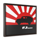 FJ Cruiser Framed Canvas Gallery Wraps Wall art Rising Sun Silhouette Design Toyota FJ Cruiser Artwork by Reefmonkey