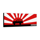 FJ60 Land Cruiser Canvas Gallery Wraps Wall Art Rising Sun Silhouette Design - Long Version Land Cruiser Artwork