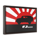 FJ Cruiser Framed Canvas Gallery Wraps Wall art Rising Sun Silhouette Design Toyota FJ Cruiser Artwork by Reefmonkey