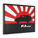 FJ Cruiser Framed Canvas Gallery Wraps Wall art Rising Sun Silhouette Design Toyota FJ Cruiser Artwork by Reefmonkey