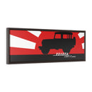 FJ40 Toyota Land Cruiser Framed Canvas Gallery Wraps Wall art Rising Sun Silhouette Design