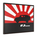 FJ Cruiser Framed Canvas Gallery Wraps Wall art Rising Sun Silhouette Design Toyota FJ Cruiser Artwork by Reefmonkey