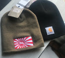 TEQ 3 Stripe Carhartt Knit Beanie Premium No Cuff Embroidered Winter Hat