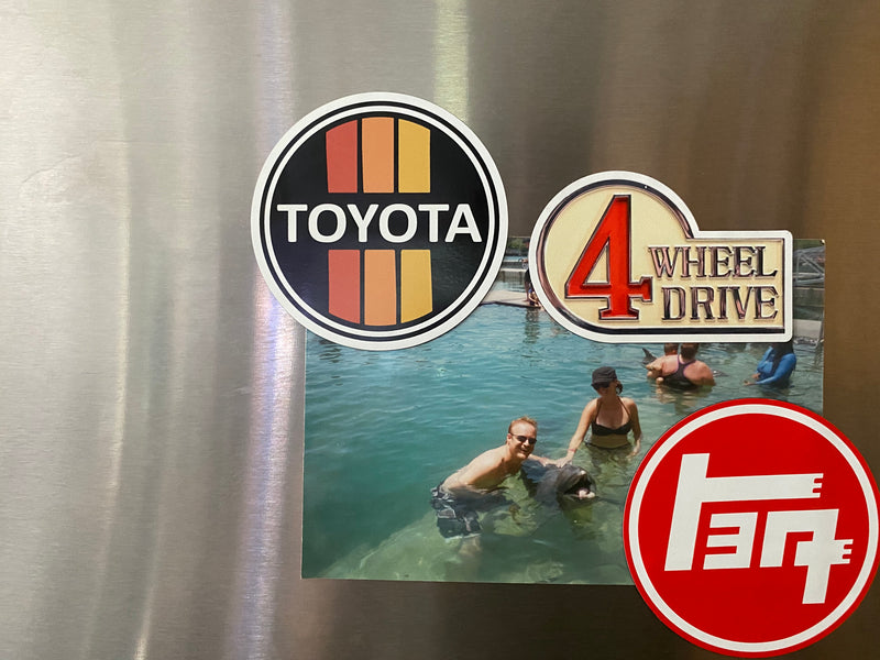 Toyota Old School Logo 3 Stripe Refrigerator Magnet 3”