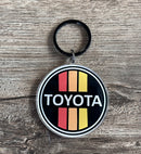 3 Stripe Toyota Old School Logo Acrylic Key Chain