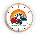 Vintage Red Land Cruiser Wall Clock | Mountain Sunset Adventure