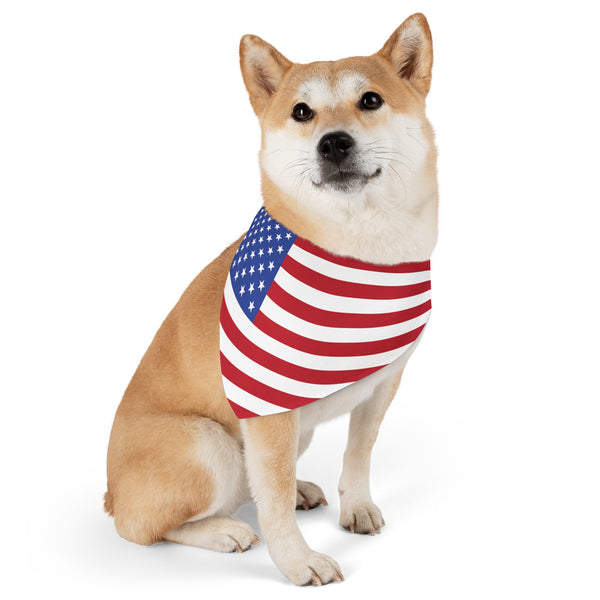 American Flag Dog Bandana, US Flag Pet Collar, Gift For Dog, Pet Bandana Collar