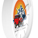 Vintage Red Land Cruiser Wall Clock | Mountain Sunset Adventure