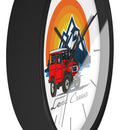 Vintage Red Land Cruiser Wall Clock | Mountain Sunset Adventure