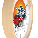 Vintage Red Land Cruiser Wall Clock | Mountain Sunset Adventure