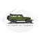 FJ40 Olive Green Round Vinyl Sticker - Reefmonkey Artist Jesse Clark