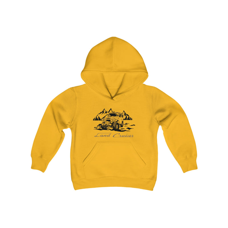 Kids FJ40 Land Cruiser Hoodie Sweatshirt Mountains Scene - Reefmonkey