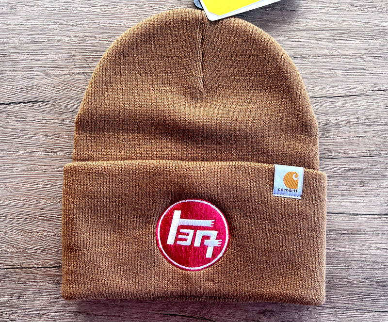 TEQ 3 Stripe Toyota Carhartt Embroidered Beanie Toboggan Winter Hat - Reefmonkey