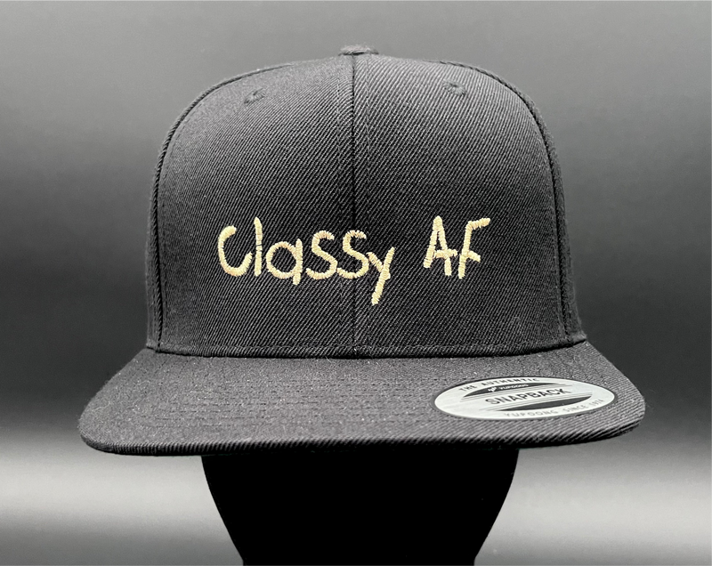 Classy AF Flat Brim Structured Snap Back Baseball Hat Cap - Reefmonkey