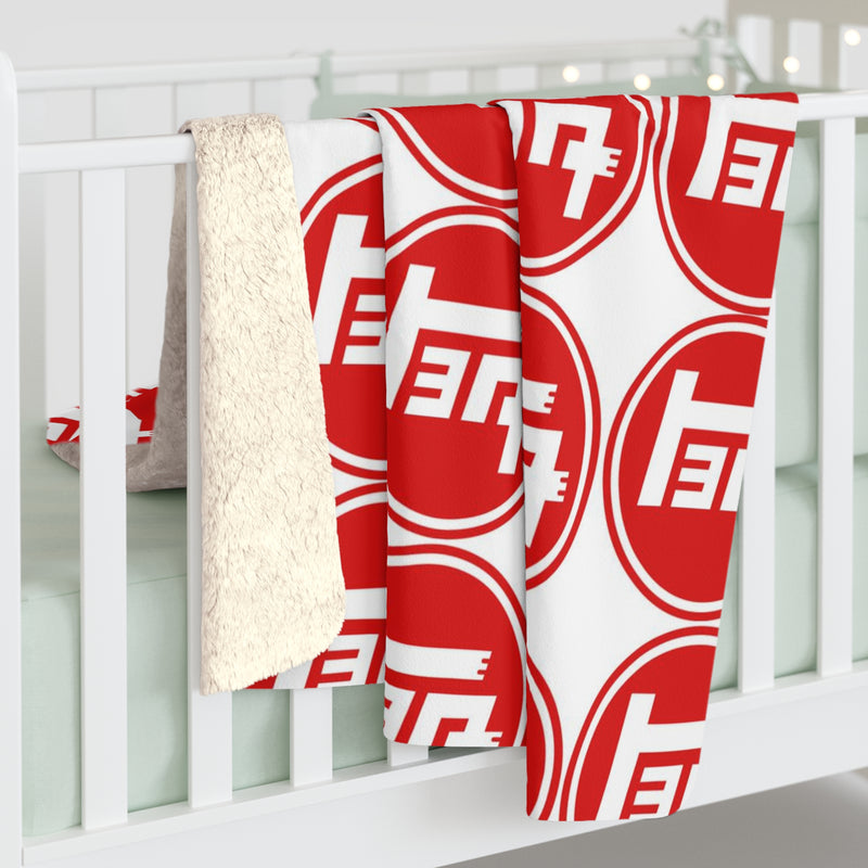 TEQ Red White Design Sherpa Fleece Blanket - Reefmonkey