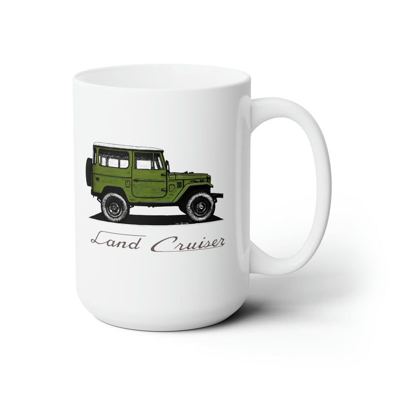 Olive Green FJ40 Land Cruiser Ceramic Mug Coffee Cup 15oz - Reefmonkey Artist Jesse Clark