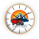 Vintage Red Land Cruiser Wall Clock | Mountain Sunset Adventure