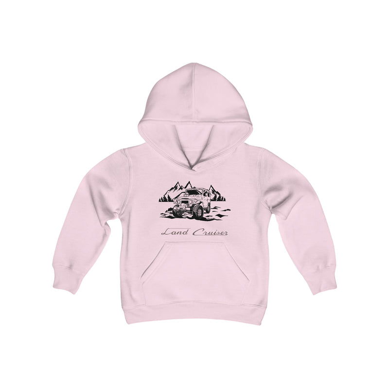 Kids FJ40 Land Cruiser Hoodie Sweatshirt Mountains Scene - Reefmonkey