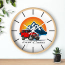 Vintage Red Land Cruiser Wall Clock | Mountain Sunset Adventure