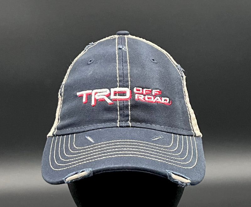 TRD Off Road Embroidered Distressed Unstructured Mesh Back Trucker Hat - Reefmonkey