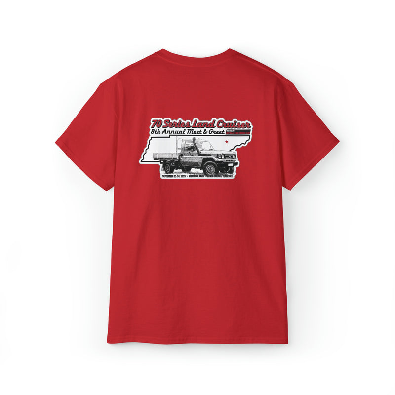 Red Hills Land Cruiser Club - 8th Annual 70 Series Meet and Greet Tee - 2 sided