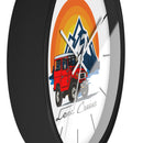 Vintage Red Land Cruiser Wall Clock | Mountain Sunset Adventure