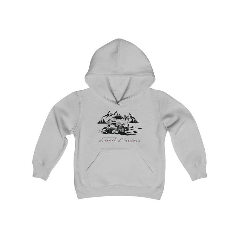 Kids FJ40 Land Cruiser Hoodie Sweatshirt Mountains Scene - Reefmonkey