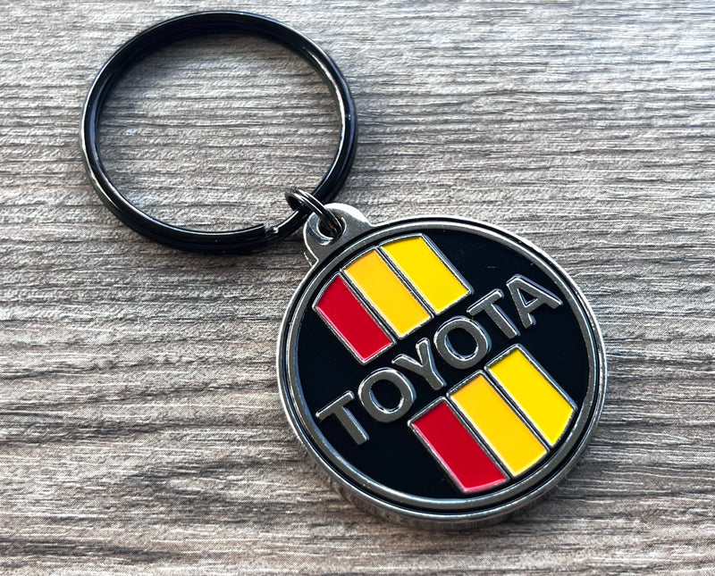 Toyota Old School 3 Stripe Solid Metal Key Chain