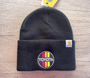 TEQ 3 Stripe Toyota Carhartt Embroidered Beanie Toboggan Winter Hat - Reefmonkey