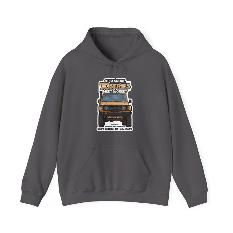 9th Annual 70 Series Meet and Greet Hoodie Sweatshirt - Red Hills Land Cruiser Club - Reefmonkey