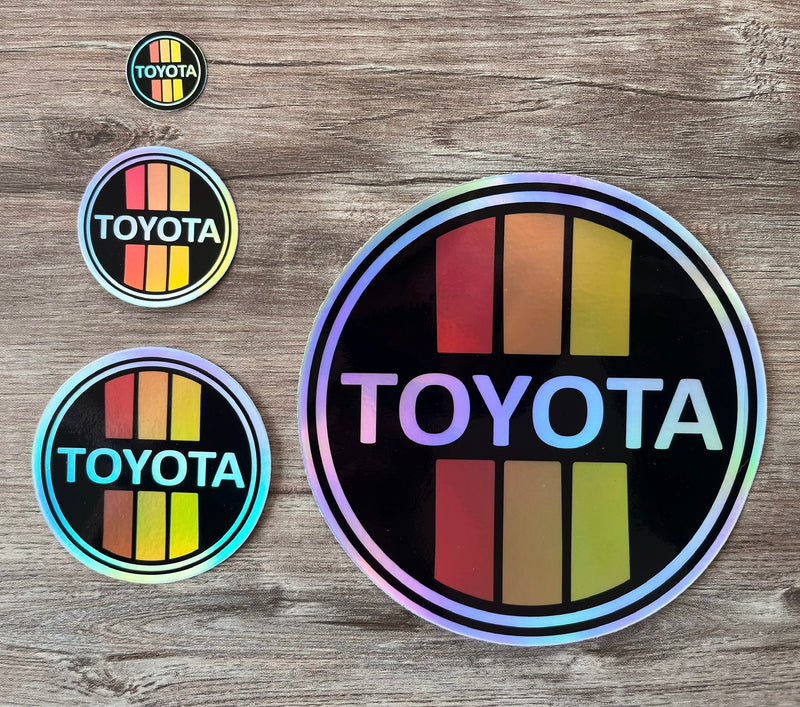 Toyota 3 Stripe Logo Decal Bumper Sticker Regular Holographic