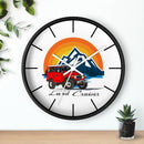 Vintage Red Land Cruiser Wall Clock | Mountain Sunset Adventure