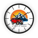Vintage Red Land Cruiser Wall Clock | Mountain Sunset Adventure
