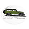 FJ40 Olive Green Round Vinyl Sticker - Reefmonkey Artist Jesse Clark